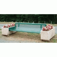 BANC EN TÔLE ET JARDINIÈRE EN BÉTON 'MAGNOLIA" BANC EN TÔLE ET JARDINIÈRE EN BÉTON 'MAGNOLIA"