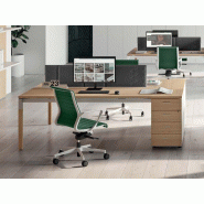 Bureau bench 2 personnes Requiem Wood avec caisson 4 tiroirs Bureau bench 2 personnes Requiem Wood avec caisson 4 tiroirs