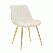Chaise en métal et tissu Paris (Lot de 2) crème et doré Mauro Ferretti - multicolore 142337000C Chaise en métal et tissu Paris (Lot de 2) crème et doré Mauro Ferretti - multicolore 142337000C
