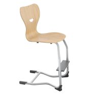 Chaise scolaire avec repose-pieds réglable EWF.4 - Coque en bois de hêtre - Chaise repose-pieds ergonomique pour élèves de primaire