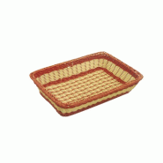 Corbeille effet osier PP bicolore 45x32,5x10,5cm