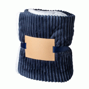 Couverture Bleue Douce Et Chaude, 125X160 Cm, Polaire Corail Et Sherpa (440 G/M²) - 8414271092459