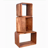 Cubes Barrel craft en bois massif 35x30x35 et 45x35x45 et 60x30x40 cm