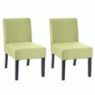 Décoshop26 - Lot de 2 chaises à manger en tissu vert pieds en bois design simple siège extra long 04_0000396 - 3000253388983 Décoshop26 - Lot de 2 chaises à manger en tissu vert pieds en bois design simple siège extra long 04_0000396 - 3000253388983