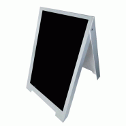 Etiq-etal Chevalet trottoir PVC blanc avec surface écriture noire -grand modèle - blanc plastique 03110 Etiq-etal Chevalet trottoir PVC blanc avec surface écriture noire -grand modèle - blanc plastique 03110