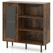Helloshop26 - Armoire de bar à café avec étagère ajustable 95 x 35 x 98 cm solutions de rangement spacieuses design industriel en 20_0010205 - mé