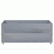 Helloshop26 - Jardinière bac lit surélevé plantes fleurs terrasse jardin 100 x 100 cm bois de pin massif gris 02_0037242 - 3000217768479 Helloshop26 - Jardinière bac lit surélevé plantes fleurs terrasse jardin 100 x 100 cm bois de pin massif gris 02_0037242 - 3000217768479