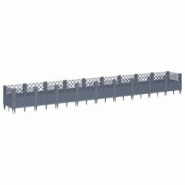 Helloshop26 - Jardinière bac lit surélevé plantes fleurs terrasse jardin avec piquets 363,5 x 43,5 x 43,5 cm PP gris 02_0038194 - 3000214129150 Helloshop26 - Jardinière bac lit surélevé plantes fleurs terrasse jardin avec piquets 363,5 x 43,5 x 43,5 cm PP gris 02_0038194 - 3000214129150