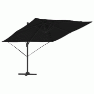 Helloshop26 - Parasol cantilever rectangulaire 286 x 284 x 265 cm inclinable et pratique style contemporain en aluminium noir 02_0058711 - noir alumin