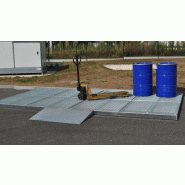 Plateforme de rétention en acier galvanisé - Volume 270L - Longueur 2515mm - Largeur 1205mm - Hauteur 90mm