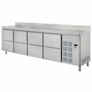 Table froide 8 tiroirs - 2545x600x850 mm - 350 W 230/1V - 79289509 Eurast - inox 79289509 Table froide 8 tiroirs - 2545x600x850 mm - 350 W 230/1V - 79289509 Eurast - inox 79289509
