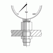 Union femelle passe-cloison pour manomètre