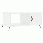 VidaXL Table basse Blanc brillant 90x50x40 cm Bois d'ingénierie Modèle Flex Factory - 829462