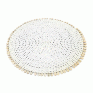 Bazar Bizar Set de table en herbe de mer coquillages 38x38x1 cm blanc - blanc multi-matériau BAJN057W