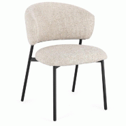 Chaise Prisca noir/sable 62 x 58 x 81 cm - Par 2