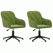 Décoshop26 - Lot de 2 chaises de salle à manger siège pivotant hauteur réglable en velours vert clair cadre en métal DEC025316 - 3000255189366 Décoshop26 - Lot de 2 chaises de salle à manger siège pivotant hauteur réglable en velours vert clair cadre en métal DEC025316 - 3000255189366