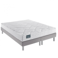 ENSEMBLE DUNLOPILLO 160*200 CM EUGEN 18 CM MATELAS DOUBLE SOMMIER DÉCO PIEDS GRIS