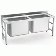 FRICOSMOS Evier grande capacité 2 cuves 2000x600x850 mm Dimensions de la cuve 800x420x600 mm. - inox 054018OST