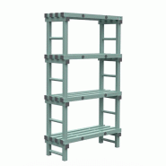 Gastro-Inox Rea Étagère Euro avec 4 étagères en plastique 1000x400x1750mm - GAS-308140