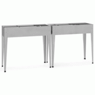 Helloshop26 - Jardinière bac lit surélevé plantes fleurs jardin terrasses lot de 2 acier galvanisé Argent 02_0039007 - 3000217960743 Helloshop26 - Jardinière bac lit surélevé plantes fleurs jardin terrasses lot de 2 acier galvanisé Argent 02_0039007 - 3000217960743