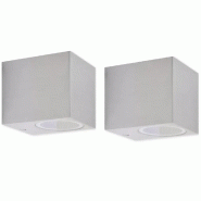 Helloshop26 - Lot de 2 appliques murales cube moderne minimaliste extérieur 6,8 x 9,2 x 8,1 cm en aluminium gris 02_0045860 - gris aluminium 30002339 Helloshop26 - Lot de 2 appliques murales cube moderne minimaliste extérieur 6,8 x 9,2 x 8,1 cm en aluminium gris 02_0045860 - gris aluminium 30002339