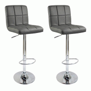 Helloshop26 - Tabourets de bar design en synthétique set de 2 gris 19_0000456 - 3000242608986