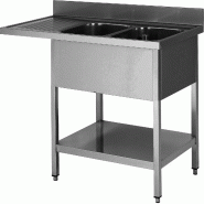 ITALCONCEPT L2G Plonge Inox Soudee, Encastrement Lv Bac Droite 850mm x 1800mm x 700 mm - 3616350014139
