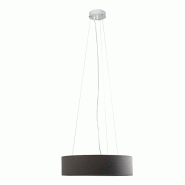 ROSSINI ILLUMINAZIONE Suspension Rossini Avec Abat-Jour Cylindrique Anthracite - Structure Métal Blanc - Douille E27, Puissance 75W, Ip20, Ø 58 X 15