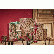 Sac kraft Enjoy naturel et rouge 23x12x30cm - par 50