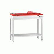 Table inox de découpe avec plan rouge - Profondeur 700 mm | Ggm - 800_0