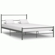 VidaXL Cadre de lit sans matelas gris métal 120x200 cm Modèle Jermelor - 284686