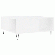 VidaXL Table basse blanc 80x80x36,5 cm bois d'ingénierie Modèle Nova Pro - 830780