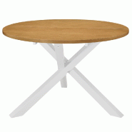 VidaXL Table de salle à manger Blanc 120 x 75 cm MDF Modèle Helios Plus - Bois manufacturé 247631