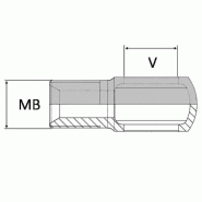 Adaptateur droit corps de banjo x mâle BSP - 1/8' , 9.72 , 1/8'