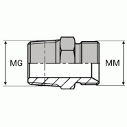 Adaptateur droit mâle gaz conique 1/8" x mâle DIN 14X150 - WMCMD00214