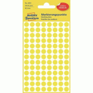 Avery Zweckform Etui de 416 pastilles adhésives, diamètre 8 mm, coloris jaune (4 feuilles / cdt) - jaune 3013