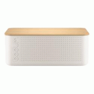 Boite à pain avec couvercle 37 cm en bambou blanc -  Rectangle Plastique Bodum 37x24 cm - blanc 0699965271336 Boite à pain avec couvercle 37 cm en bambou blanc -  Rectangle Plastique Bodum 37x24 cm - blanc 0699965271336