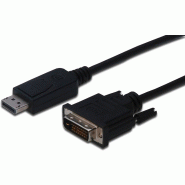 DIGITUS Câble adaptateur DisplayPort, DP vers DVI-D, DisplayPort - DVI-D (24+1), 2 m, noir - noir DB-340301-020-S