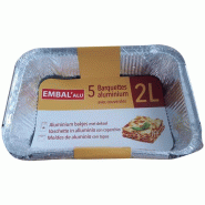 EMBAL'ALU Barquette alu 2l x5 - 035-1199585