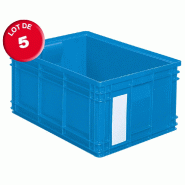 Lot de 5 caisses plastiques cp 85 litres bleues_0