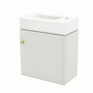 Merax Meuble de Salle de Bain Suspendu 46x26x56 cm - blanc multi-matériau N656P240831K