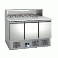 Meuble à pizzas réfrigéré ECO - 3 portes - Plan granit - 8 bacs GN 1/6 ou 6 bacs GN 1/4 - Volume jusqu'à 402 litres Meuble à pizzas réfrigéré ECO - 3 portes - Plan granit - 8 bacs GN 1/6 ou 6 bacs GN 1/4 - Volume jusqu'à 402 litres