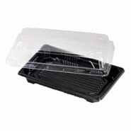 Packnwood FHC - 200Pcs - Barquette sushi plastique PS noir avec couvercle PET transparent Suky - 170x120x40mm - noir plastique 210SUKY1 Packnwood FHC - 200Pcs - Barquette sushi plastique PS noir avec couvercle PET transparent Suky - 170x120x40mm - noir plastique 210SUKY1