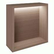 Présentoir Cage noyer avec LED 38,4x14,5x38,4cm