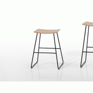 Lot de 6 tabourets hauts Tao avec assise en bois de chêne Lot de 6 tabourets hauts Tao avec assise en bois de chêne