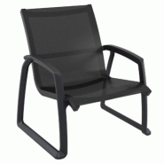 Siesta Fauteuil lounge de terrasse Pacific noir empilable – polypropylène renforcé - multi-matériau PACIFICFAUTLOUNGEBK