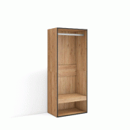 SKRAUT HOME Armoire Vestiaire ouvert, 60x145x35 cm, Chambre à coucher, pièce, Vêtement, Dressing, Chêne - beige Bois manufacturé 436_1