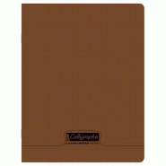Calligraphe Lot de 10 Cahier Ligne 8000 17x22, 48p./24 feuilles 90 g/m² piquées, couv. PP marron, Séyès - 3210330189116