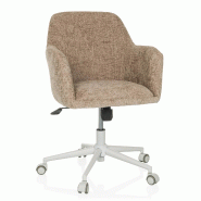 Chaise de bureau / chaise pivotante SOLAO HOME Textile bouclette beige hjh LIVING - beige polyester 661021