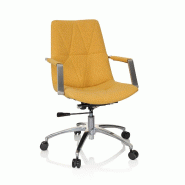 Chaise de bureau / Siège pivotant SARANTO II Tissu Moutarde hjh OFFICE - jaune polyester 670985